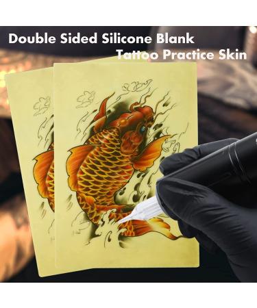 Yuelong 10Pcs Blank Tattoo Practice Skin - Double Sided Fake Skin 6x8in - Silicone Pads for Tattooing and Microblading Practice - Thick 1.2mm - Ideal for Beginners and Experienced Artists - Buy Online on GoSupps.com