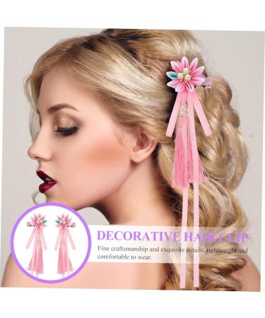 minkissy 1 Pair Hairpin Wedding Tiara Metal Hair Claw Clips Chinese Wedding Decoration Hanfu Hair Clips Chinese Hair Clips Girls Bridal Hair Clips Exquisite Hair Clip Girl Hairpin Accessory 27X6X2.5CM Pink - Buy Online on GoSupps.com