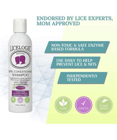 LiceLogic Natural LICEZYME Lice Prevention Shampoo & Conditioner Set - Non Toxic, Daily Use, Lavender Scent - Repels Super Lice, Eggs, Nits - 8 oz - Buy Online on GoSupps.com