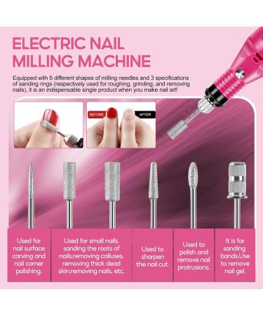 PEACECOLOR Red Mini Nail Drill Machine Electric Nail Files for Beginners Professional Compact Nail Drill Machine Set for Acrylics Nails Electronic Equipment Home Salon DIY Nail Art Use Xa-29 - Buy Online on GoSupps.com