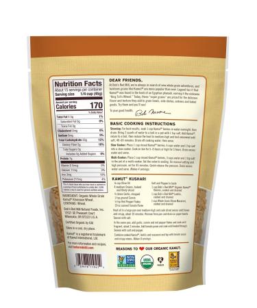 Bob's Red Mill Organic Kamut Khorasan Wheat Berries 24 oz - Pack of 4 | Whole Grain Superfood - Buy Online on GoSupps.com