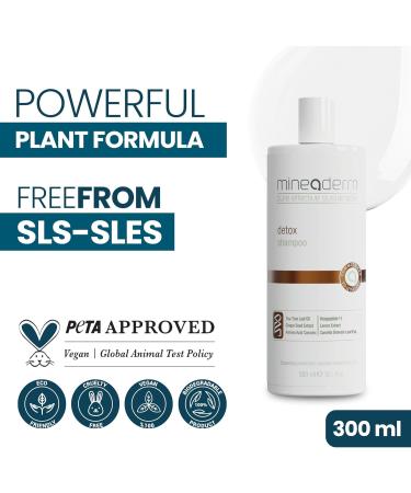 Mineaderm Detox Shampooing v g talien et sans sulfate avec huile d'arbre th extrait de p pins de raisin et acides amin s Nettoie en profondeur et purifie les cuir chevelus gras et sensibles - Buy Online on GoSupps.com
