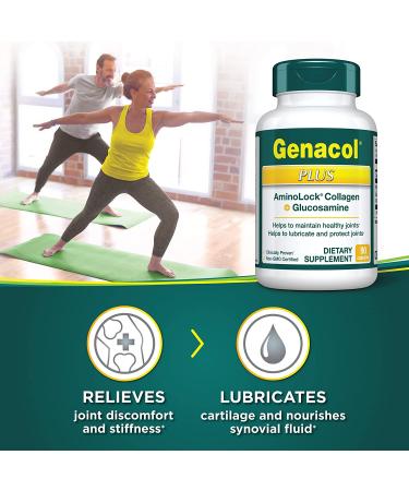 GENACOL Plus Glucosamine & Collagen Joint Supplement - 90 Capsules | Hydrolyzed Glucosamine & Collagen Capsules | Lubricate Joints, Relieve Discomfort, Promote Joint Health & Flexibility - Buy Online on GoSupps.com