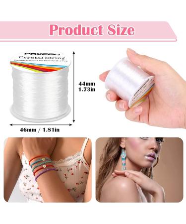 Paxcoo 2 Rolls Elastic Stretchy Bead String Cord for Clay Beads - 0.5MM Crystal Clear - Buy Online on GoSupps.com