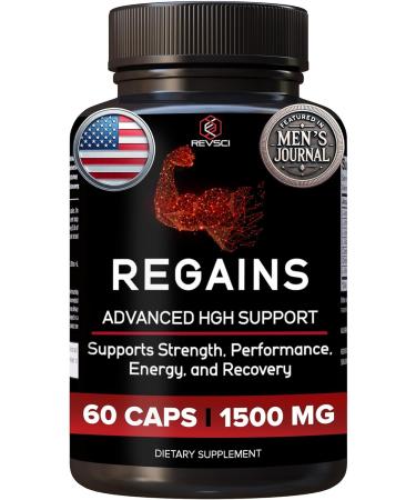 HGH Supplements for Men - Regains Naturally Stimulate Human Growth Hormone for Men - HGH for Men, Muscle Building, Muscle Growth Supplements for Men & Women, Amino Acid & Bovine Colostrum, 60 Capsules 60 Count (Pack of 1) - Buy Online on GoSupps.com