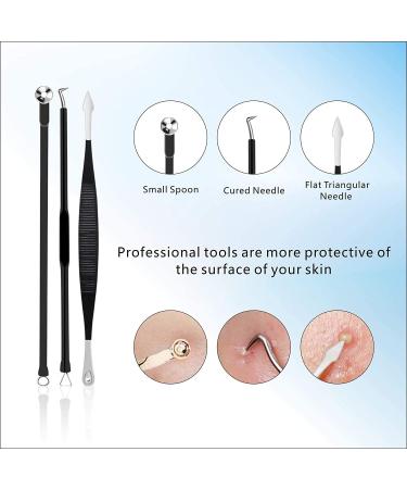 Pimple Popper Tool Kit 11 Pcs - Blackhead Remover and Pimple Extractor Tools with Metal Case for Quick and Easy Removal of Blackheads, Pimples, Whiteheads, Zits - Facial and Nose Care - Buy Online on GoSupps.com