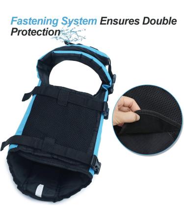 Vivaglory Ripstop Dog Rescue Vest - Improved Buoyancy & Visibility for Small to Medium Dogs | Blue | Chest 43-53cm - Buy Online on GoSupps.com