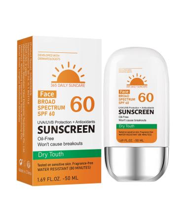 Sunscreen SPF60 Sun Screen Protector for Face and Body 50ml Waterproof & Sweat-proof Sun Cream Ultra Light Moisturizing Sun Lotion for Women Men Non Greasy Sun Block Cream