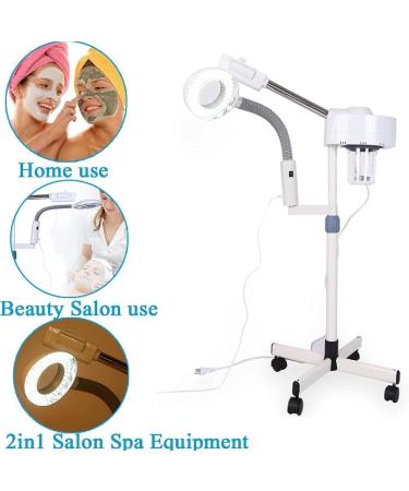 2 in 1 Facial Steamer Portable Professional Ionic Ozone Steamer with Magnifying Lamp for Beauty Spa Face Clean Skin Care Promote Blood Circulation and Sweep Sediment - Buy Online on GoSupps.com