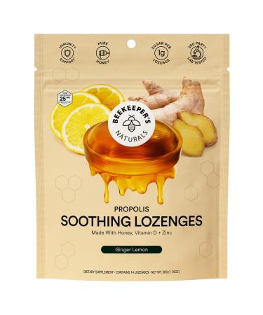 BEEKEEPERS NATURALS Ginger Lemon Lozenges 14 CT