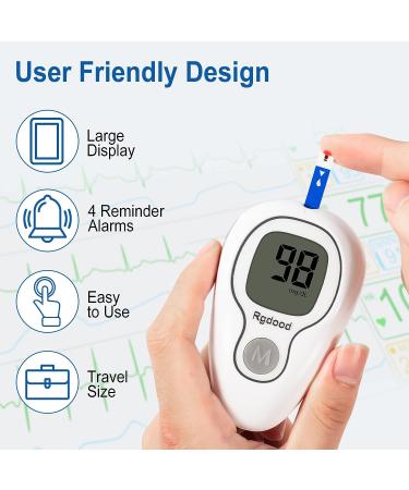 Rgdood Automatic Blood Glucose Monitor Kit | 50 Lancets & 50 Test Strips | Portable Diabetes Testing Glucometer - Buy Online on GoSupps.com