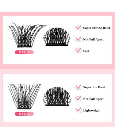 Crislashes DIY Lash Extension Kit with 168 PCS Cluster Lashes - Super Strong Bond, Applicator, and Reusable - Home Use - KIT 03 - Buy Online on GoSupps.com