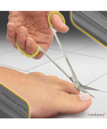 Medipaq Yellow Long Handle Toenail Scissors with Free Nail File - Ideal for Tough Toenails - Extra Leverage for Elderly & Limited Mobility - Buy Online on GoSupps.com