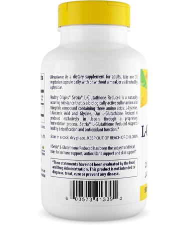 Buy Healthy Origins L-Glutathione 500mg - 150 Veggie Caps for Optimal Health - Buy Online on GoSupps.com