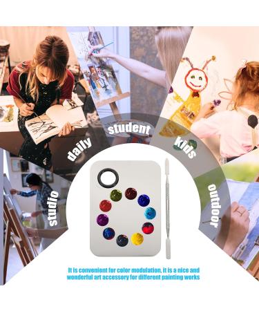 FOMIYES Makeup Palette | Stainless Steel Cosmetic Mixing Tray & Spatula for Foundation & Nail Art | Perfect for Makeup Artists - Buy Online on GoSupps.com