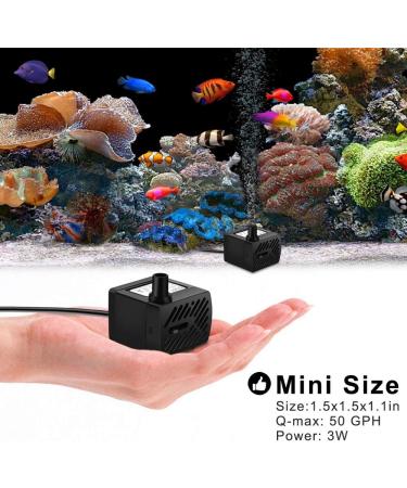 PULACO 50GPH Mini Submersible Water Pump - Ideal for Aquariums, Fish Tanks, Ponds, Fountains, and Hydroponics - Buy Online on GoSupps.com