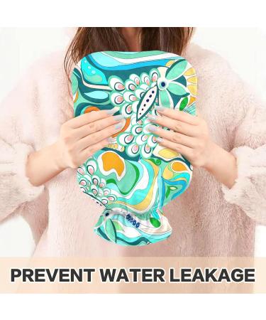 Naanle Colorful Hot Water Bottle with Cover - 2L for Back Pain Relief & Heated Therapy - Transparent Design with Floral Ornaments - Buy Online on GoSupps.com