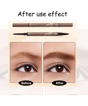 2-in-1 Magic Quad Eyebrow Pencil with Quad Micro Fork Applicator and Precision Brush Head 2024 New 3D Waterproof Sweatproof Microblading Eyebrow Pencil Contour Pencil Long Lasting Natural Eyebrow - Buy Online on GoSupps.com