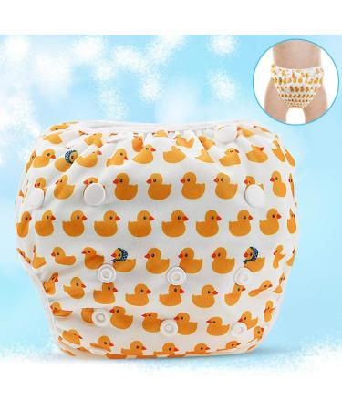 Garosa Snap Adjustable Swim Diaper - Reusable Waterproof Nappy for Boys Girls | Free Size (Duck) - Perfect for Swimming Lessons - Buy Online on GoSupps.com