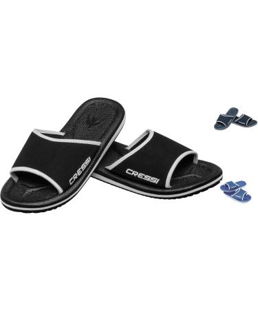 Cressi Lipari - Slippers for beach and pool - Adults and children Unisex 38 EU Black Silver