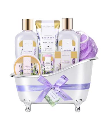 Spa Luxetique Pamper Gifts for Women 8pcs Lavender Bath Set for Women Gifts Spa Gifts Set with Bubble Bath Body Lotion Relaxing Gifts for Women Birthday Gifts Mother's Day Christmas Gifts