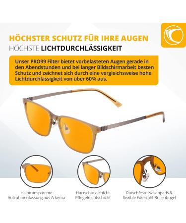 PRiSMA Frankfurt PRO99 Blue Light Filter Glasses - Stylish Computer Glasses for Men & Women (Model FF709) - Buy Online on GoSupps.com