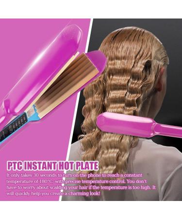 Naveso Crepe Iron for Hair | Adjustable Temperature Hair Crimper for Volume & Fluffy Hairstyles | 5 Heat Settings & Ceramic Plates - Buy Online on GoSupps.com