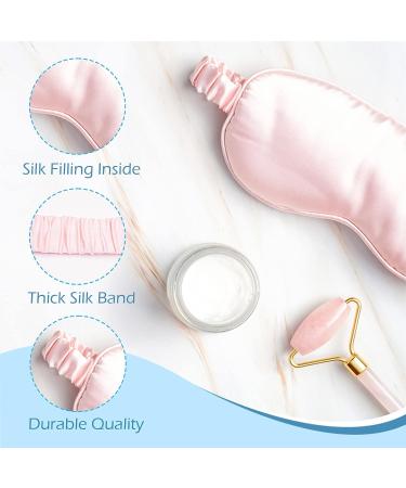 Le Luxe Silk Sleep Mask - 100% Real Natural Pure Silk Eye Cover - Anti Aging Skin Care - Ultra Soft & Light - Pink - Buy Online on GoSupps.com