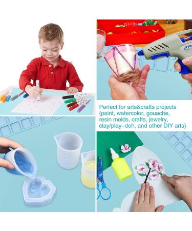 Silicone Craft Mat Set - 20x16 Non-Stick Painting Mat with Cleaning Cup, Brushes, and Sponge - Ideal for Crafts, Painting, Clay, Play-Doh - Buy Online on GoSupps.com