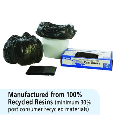 Stout Recycled Content Trash Bags 7-10 Gallon 24x24 1Mil - Eco-Friendly Waste Disposal Solution - Buy Online on GoSupps.com