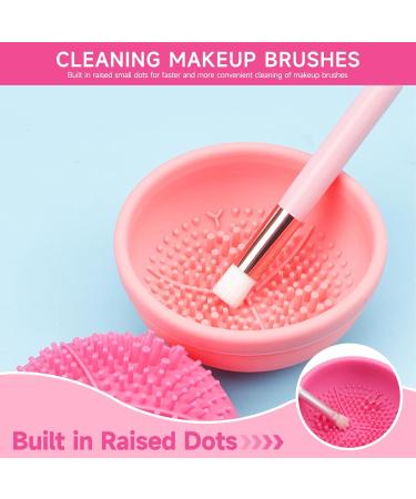 Electric Makeup Brush Cleaner - Automatic Rotating Cleaner with Pad for All Brush Sizes | Perfect Gift for Girlfriend Wife Mom (Pink & White - Buy Online on GoSupps.com