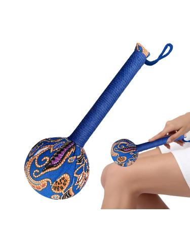 Massage hammer tool |Back massage tool |Manual Massagehammer body massage hammer natural wormwood massage tool hand massage hammer for waist & back pain relief blue 26cm