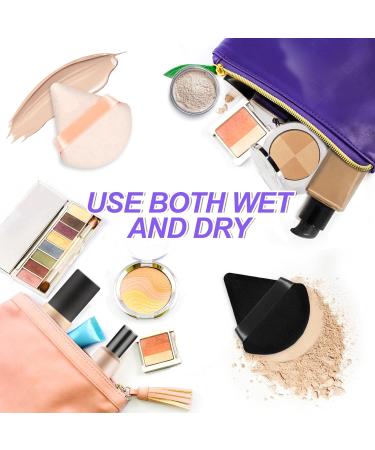 Sularpek Makeup Puff Set - 6 Soft Reusable Triangle Powder Puffs for Foundation & Loose Powder - Black & Skin Tone - Wet/Dry Makeup Application - Buy Online on GoSupps.com