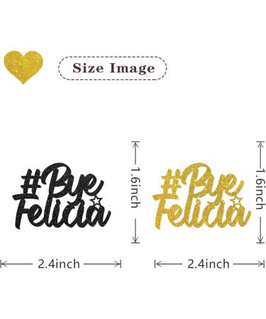 MonMon & Craft Bye Felicia Cupcake Toppers - Retirement Job Change Cupcake Toppers - Farewell Party Sign Dessert Decor Going Away Graduation Divorce Party Decorations Black Gold Glitter - 24 Pcs - Buy Online on GoSupps.com