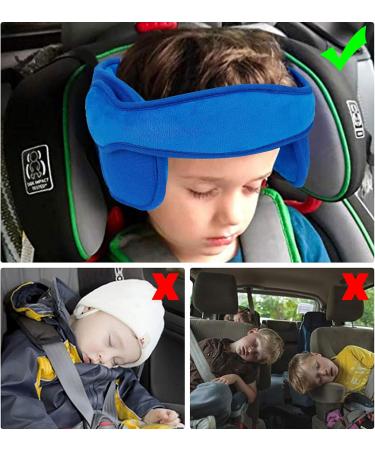 Adjustable Cotton Child Car Head Support & Neck Protector - Blue | Seat Headrest for Baby, Kids, Toddlers - Buy Online on GoSupps.com