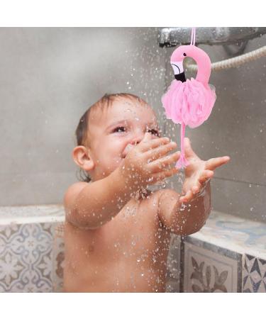 Lurrose 3Pcs Cartoon Flamingo Bath Sponge Loofahs - Fun Body Scrub Mesh Balls for Kids & Hotel Showers - Buy Online on GoSupps.com