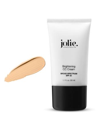 Jolie Self-Adjusting Brightening Color Correcting  Sheer Tinted Skin Tone  Radiance CC Cream SPF 20 Oil Free (Medium)