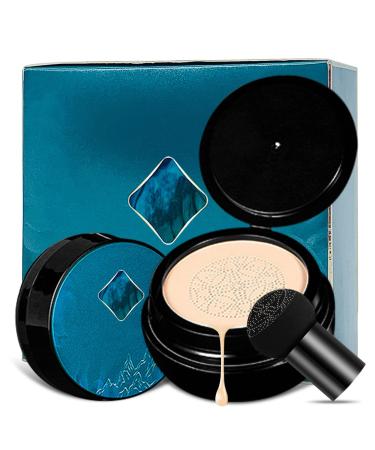 Erinde Air Cushion CC Cream Foundation, Mushroom Head CC Cream Foundation Full Coverage, Moisturizing Concealer BB Cream Makeup, Dewy Finish, Long Lasting, Oil Control, Breathable Feel (#Natural)