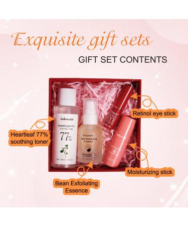Premium Skin Care Gift Set for Her - Anti-Aging Kit with Heartleaf Toner Retinol Eye Stick & Exfoliating Essence | Perfect Gift for Mom Wife & Friends - Ideal for Birthdays Christmas & Valentine s Day - Buy Online on GoSupps.com