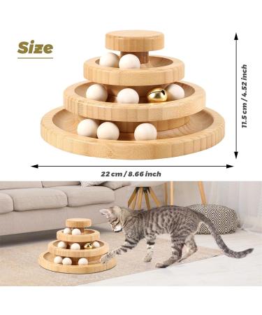 LUPAPA Cat Toys for Indoor Cats with 9 Cat Toy Ball Interactive Wooden Cat Toy Funny Roller Cat Tower Toys M - Buy Online on GoSupps.com