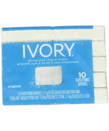 Ivory Original 10-Count Bath Size Bars (4 Oz), 38.8 Ounce - Gentle Cleansing Bar Soap - Buy Online on GoSupps.com