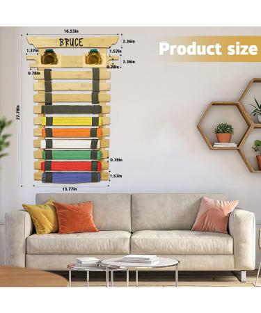 IHEL Karate Belt Display Rack 10 Belt - Personalize with Stickers and Medal Case for BJJ, Jiu Jitsu, TKD Martial Arts - Buy Online on GoSupps.com