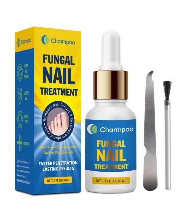 Natural Antifungal Nail Treatment - Potent Fungi Toe Nail Fungal Treatment for Men Women with File and Brush for Maximum Convenience - 1Fl Oz/ 30ml Yellow