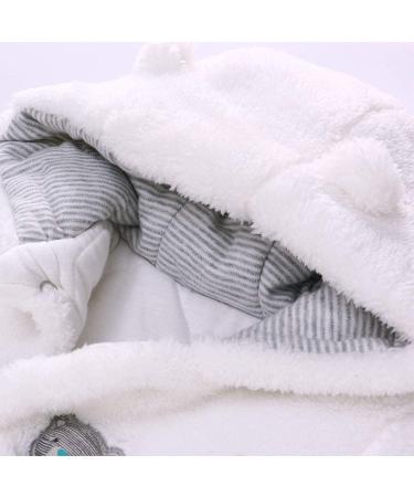Vine Baby Hooded Fleece Romper Snowsuit | White Infant Jumpsuit 9-12 Months - Buy Online on GoSupps.com