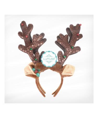 Lurrose Christmas Reindeer Head Straps - 2 Pieces Anti-Stirring Ear Straps with Bells - Perfect Party Hair Jewelry for Everyone - Buy Online on GoSupps.com