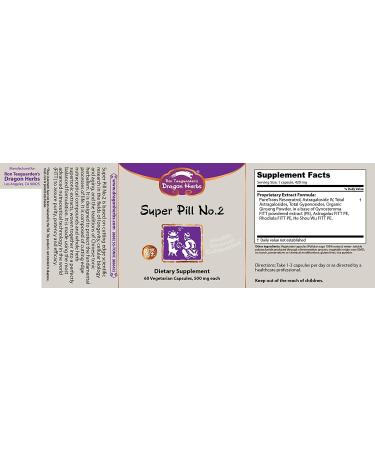 Dragon Herbs Super Pill No. 2 - 500 mg, 60 Vegetarian Capsules for Optimal Health - Buy Online on GoSupps.com