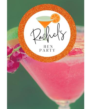 12 x custom personalised edible HEN PARTY cocktail drink toppers uncut (Pink) - Buy Online on GoSupps.com