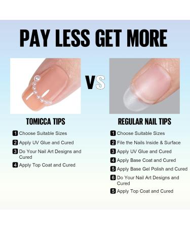 TOMICCA Short Square Nail Tips 180PCS Soft Gel Pre-colored Matte Full Coverage Nail Tips - Nude Short Square - 15 Sizes for Nail Art Extensions - Buy Online on GoSupps.com