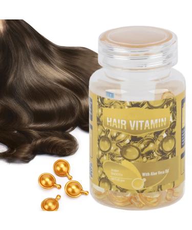Capsules for hair care hair treatment serum improves the dryness and frizz effect hair care vitamin capsules moisturizing anti -frizz repair of hair damage essential (yellow)