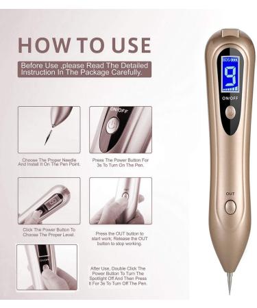  2018 UPGRADED Mole Removal Pen Portable USB Rechargeable Skin Tag Removal Tool Kit with 9 Strength Levels Professional Beauty Pen for Body Facial Freckle Nevus Warts Age Spot - Buy Online on GoSupps.com